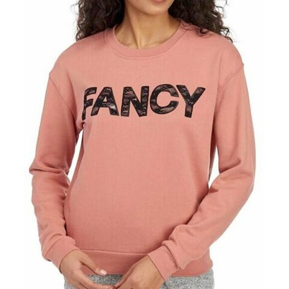 Betsey Johnson Performance Mauve Pink FANCY Lace Applique Crew Neck Sweatshirt S - Picture 11 of 12